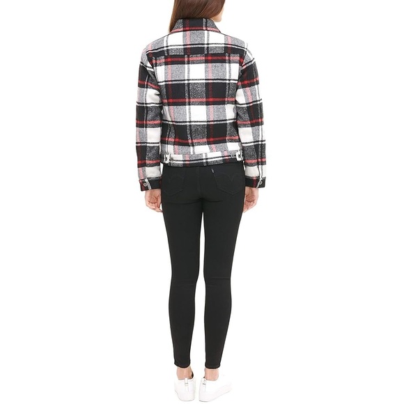 Levi's Women’s Wool Blend Classic Preppy Academia Plaid  Trucker Jacket - XS - Picture 3 of 12